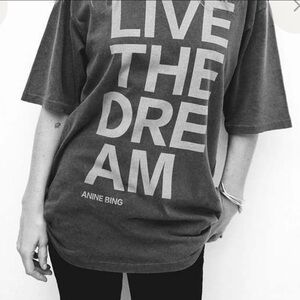 ANINE BING | Live the Dream Cason Tee Washed Black | L